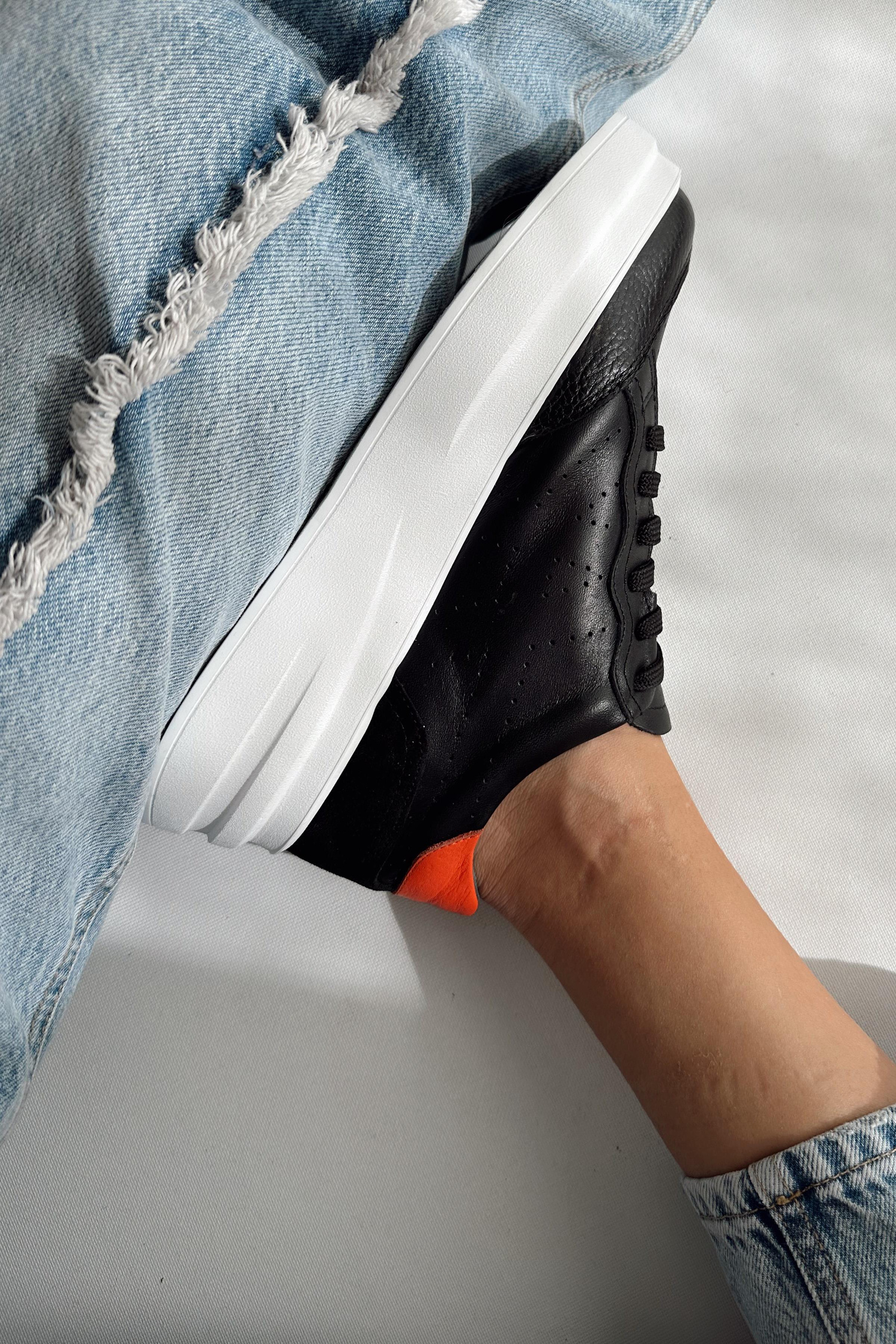 Vegas Siyah Hakiki Deri Sneaker