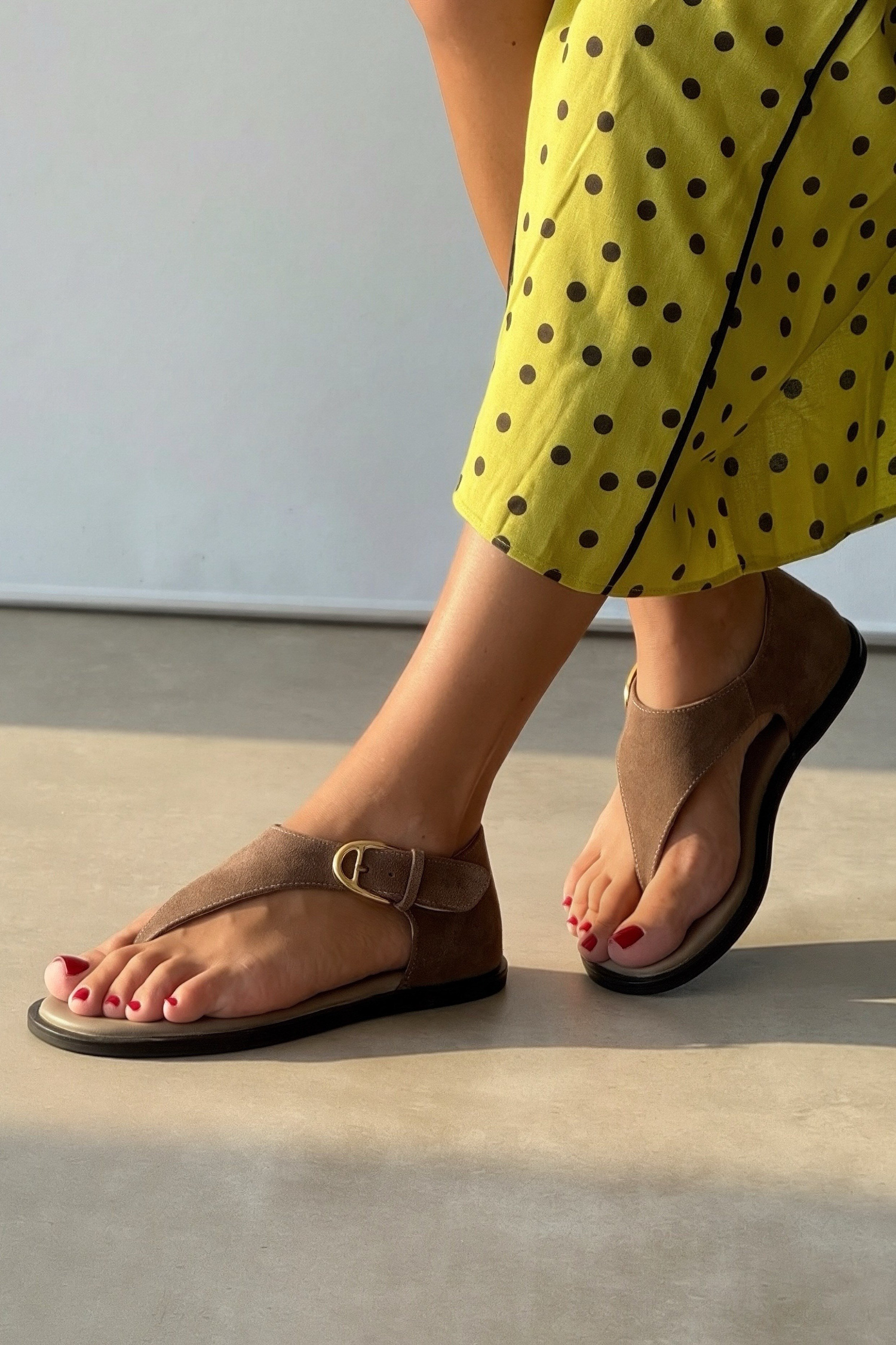 Zeyna Vizon Hakiki Deri Sandalet