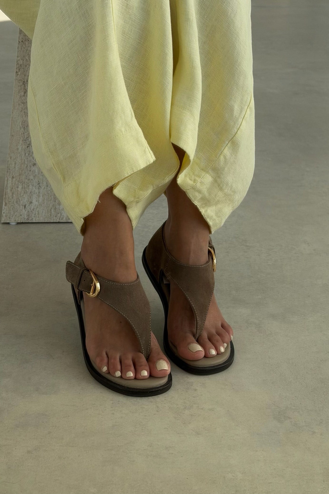 Zeyna Vizon Hakiki Deri Sandalet