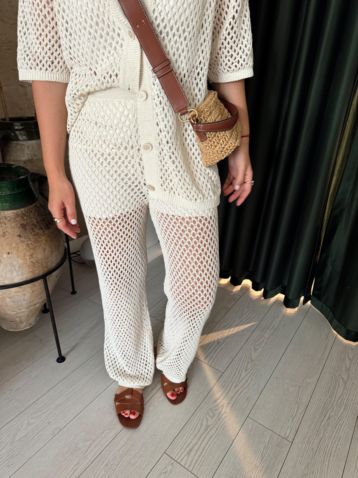 Dilvin Ajurlu Bej, Şortlu Pantalon