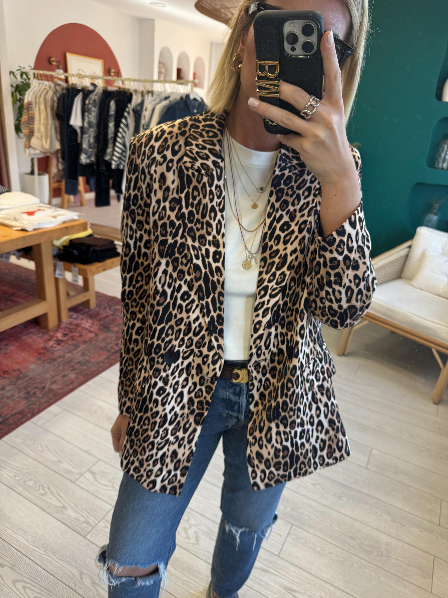 Orjinal Marka Leopar Blazer Ceket