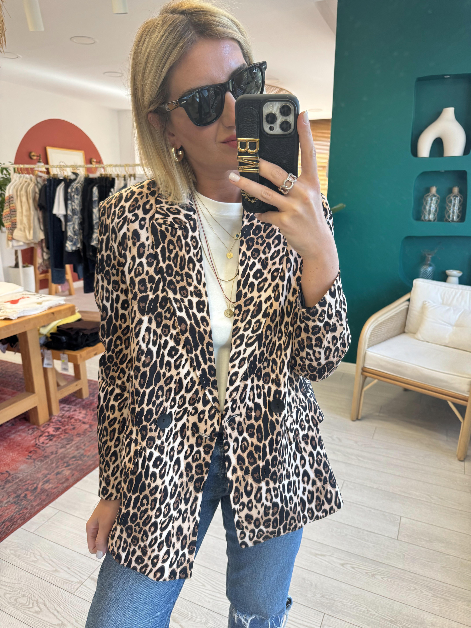Orjinal Marka Leopar Blazer Ceket
