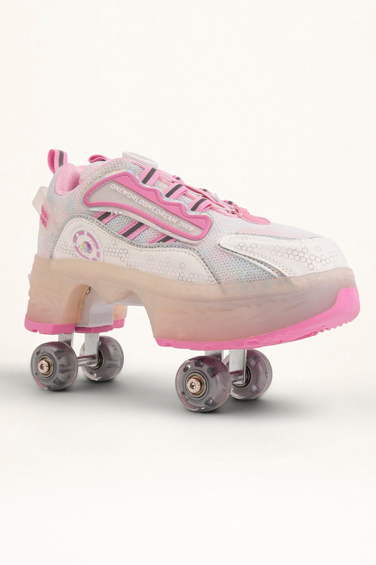 Pembe 4 Tekerlekli -Teker Işıklı -İçe Kapanmalı Tekerlekli Paten Spor Ayakkabı - Tekerlekli Sneakers  Seferi