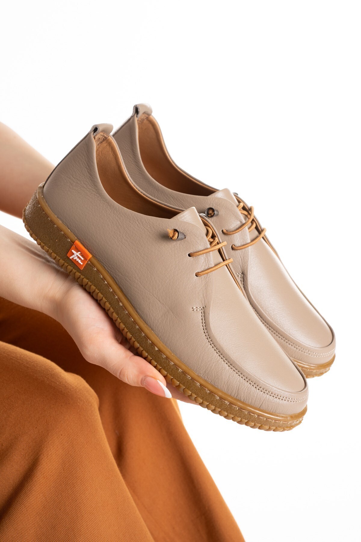 Kadın Vizon Kahverengi Tabanlı Hakiki Deri Günlük Rahat Loafer Makosen Ayakkabı s2556