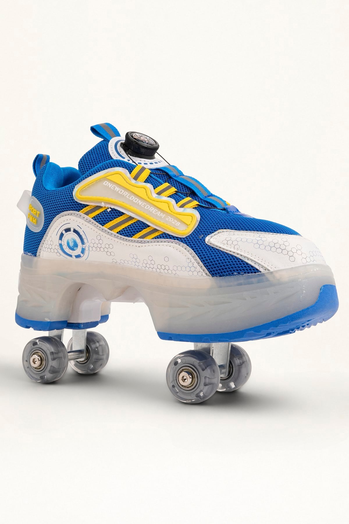 Mavi 4 Tekerlekli -Teker Işıklı -İçe Kapanmalı Tekerlekli Paten Spor Ayakkabı - Tekerlekli Sneakers  Seferi