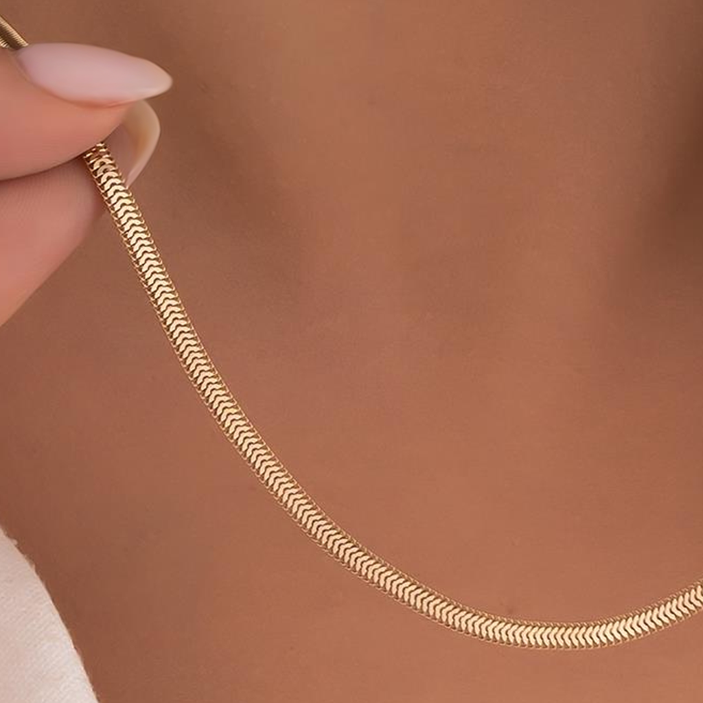 14 Ayar Balıksırtı Altın Zincir 3Mm