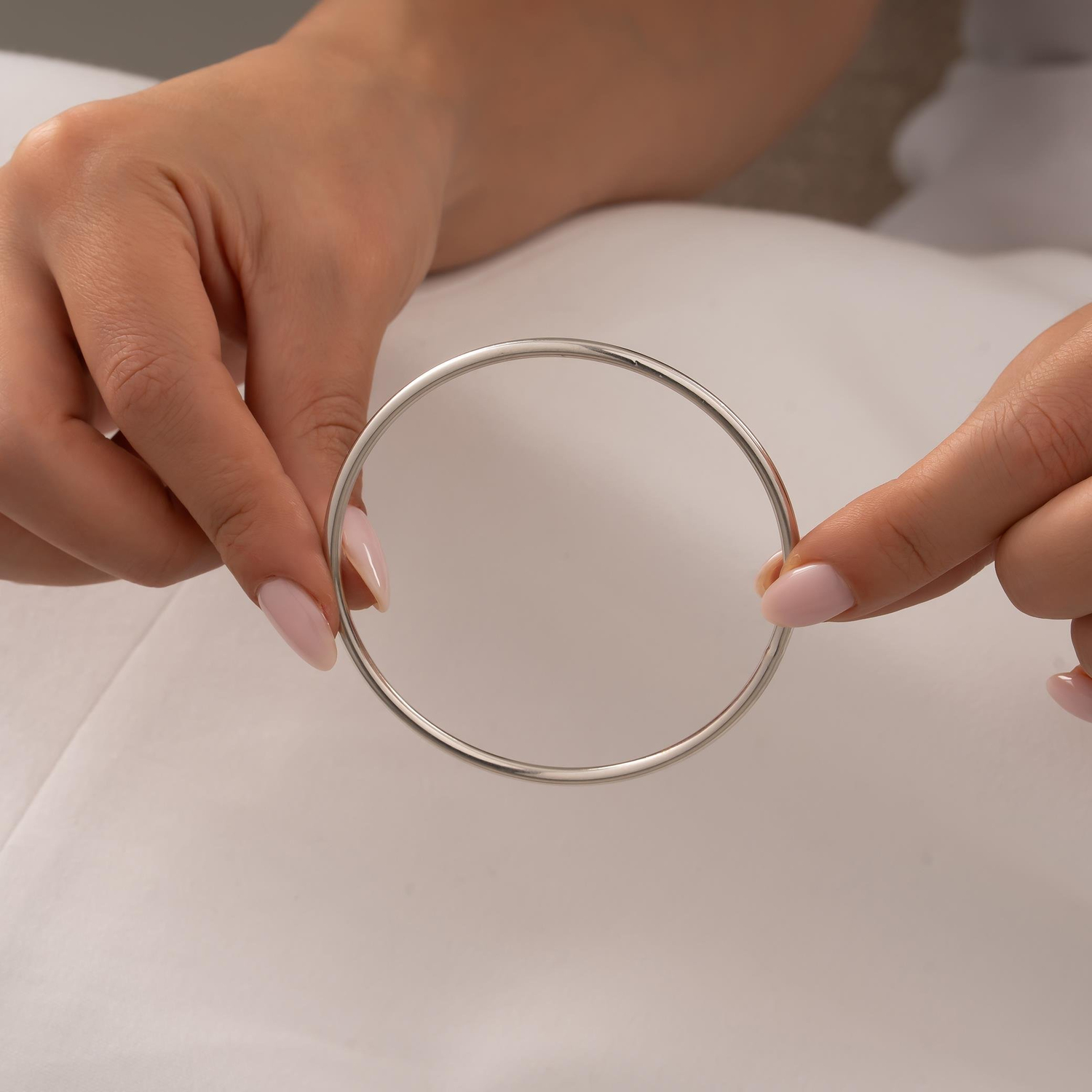 14 Ayar Beyaz Altın Bilezik