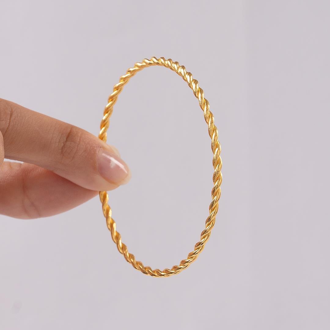 8 Gram Düz İkili Burma Bilezik 22 Ayar