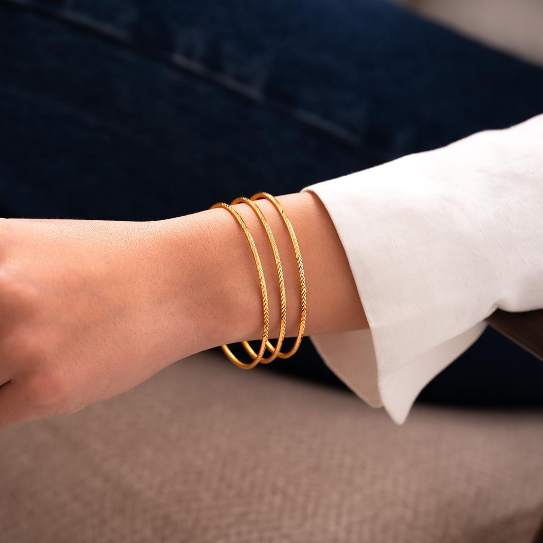 18 Gr(Gram) 3Lü Başak Ajda Takım 22 Ayar Altın İşçiliksiz Yatırımlık Bilezik