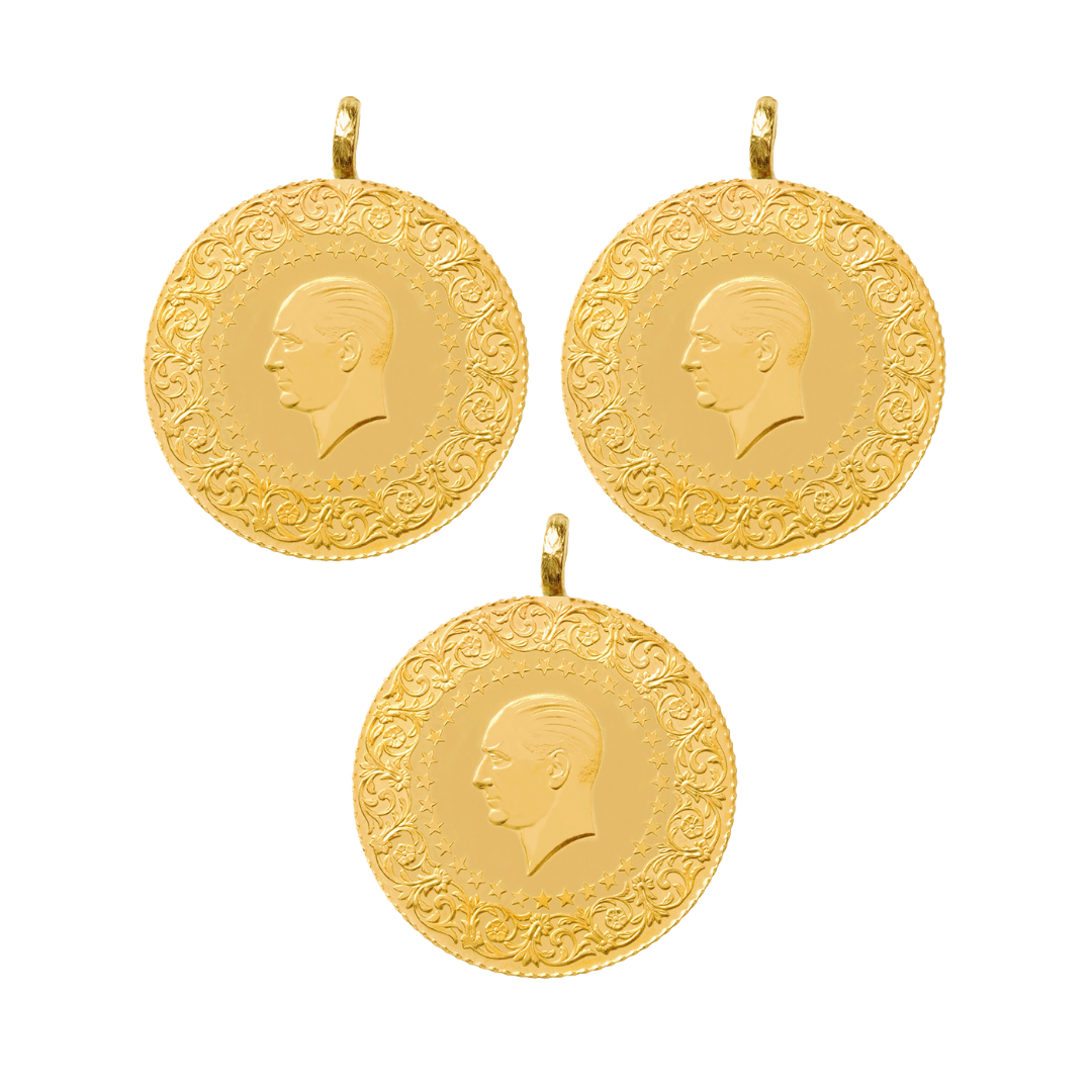 3 Adet Eski Tarihli Beşli Altın