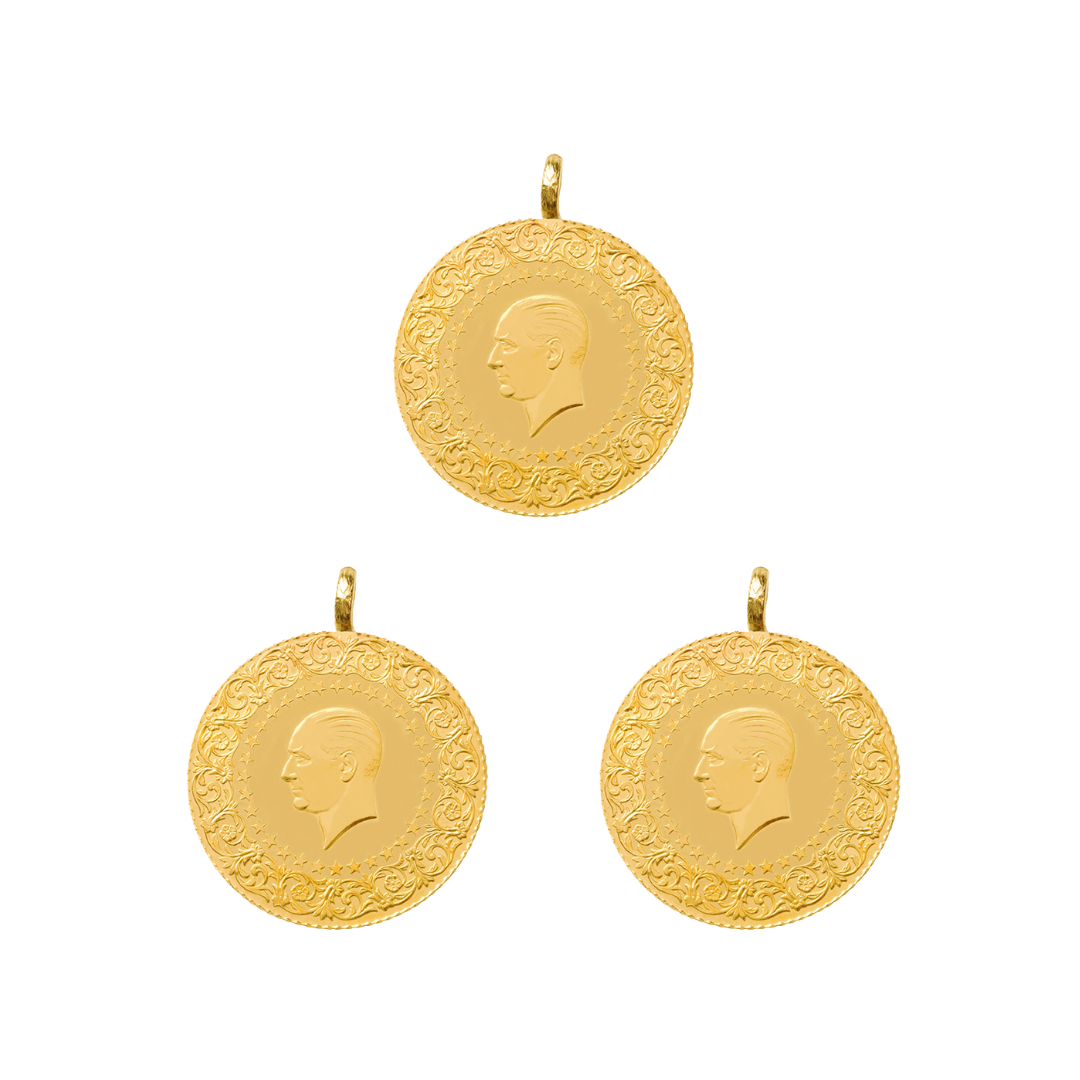 3 Adet Yeni Tarihli Yarım Altın  