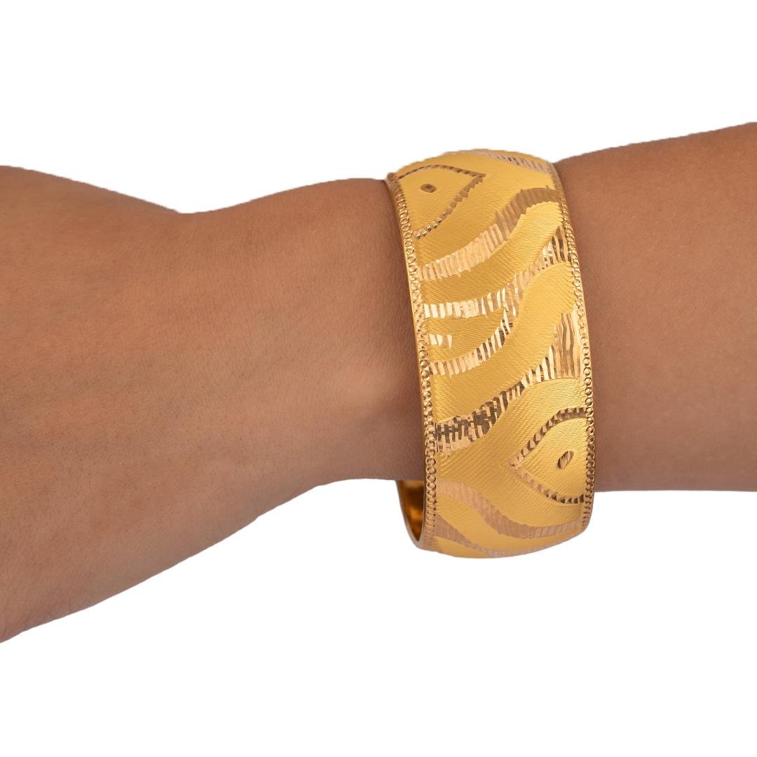 35 Gram (Gr) 40Mm Dalga Desen Mega Bilezik 22 Ayar Yatırımlık İşçiliksiz