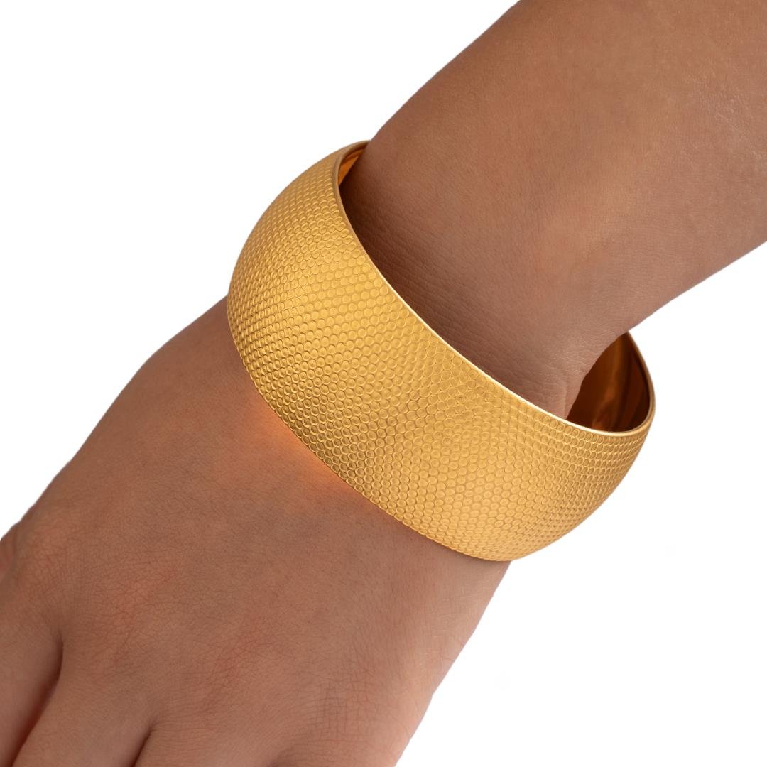 35 Gram (Gr) 40Mm Noktalı Mega Bilezik 22 Ayar Yatırımlık İşçiliksiz