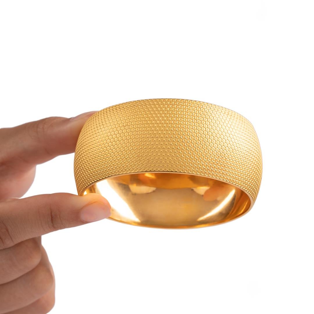 35 Gram (Gr) 40Mm Noktalı Mega Bilezik 22 Ayar Yatırımlık İşçiliksiz