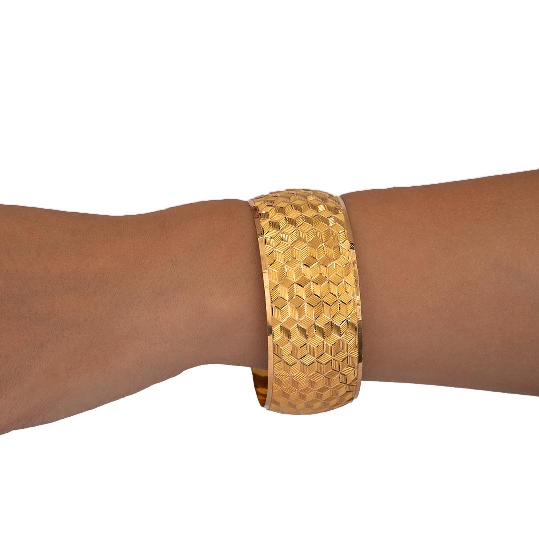 40 Gram (Gr) 40Mm Kristal Desen Mega Bilezik 22 Ayar Yatırımlık İşçiliksiz