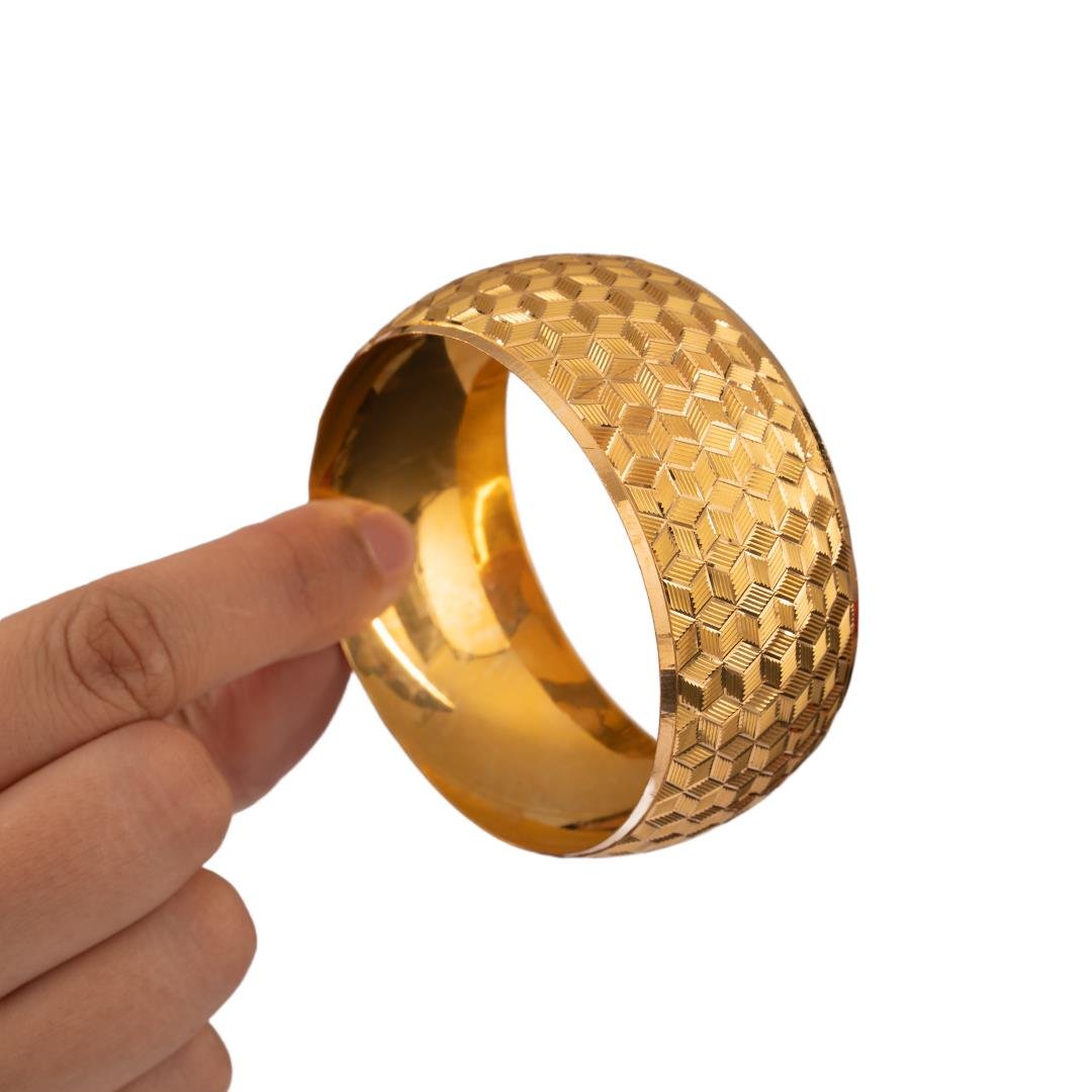 40 Gram (Gr) 40Mm Kristal Desen Mega Bilezik 22 Ayar Yatırımlık İşçiliksiz