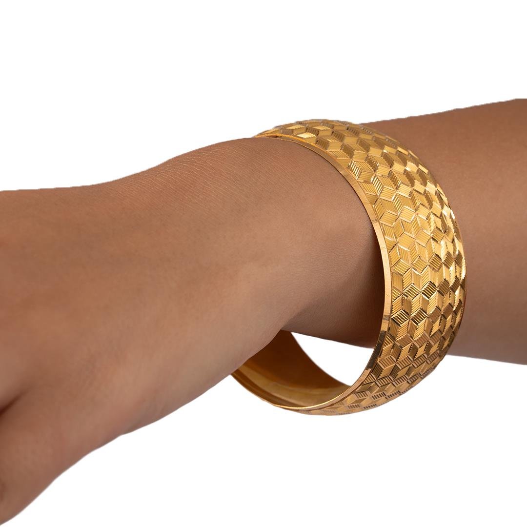 40 Gram (Gr) 40Mm Kristal Desen Mega Bilezik 22 Ayar Yatırımlık İşçiliksiz