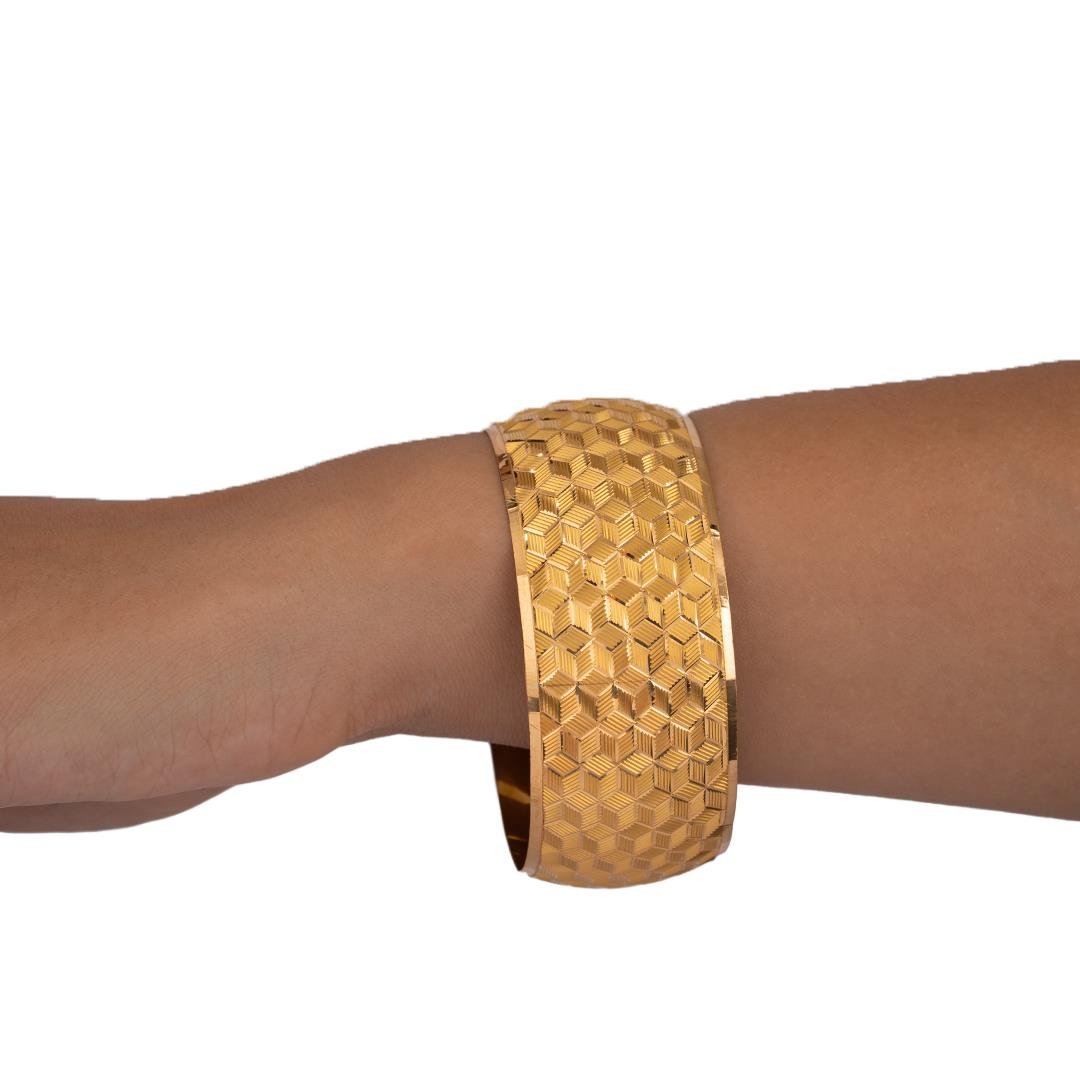 40 Gram (Gr) 40Mm Kristal Desen Mega Bilezik 22 Ayar Yatırımlık İşçiliksiz