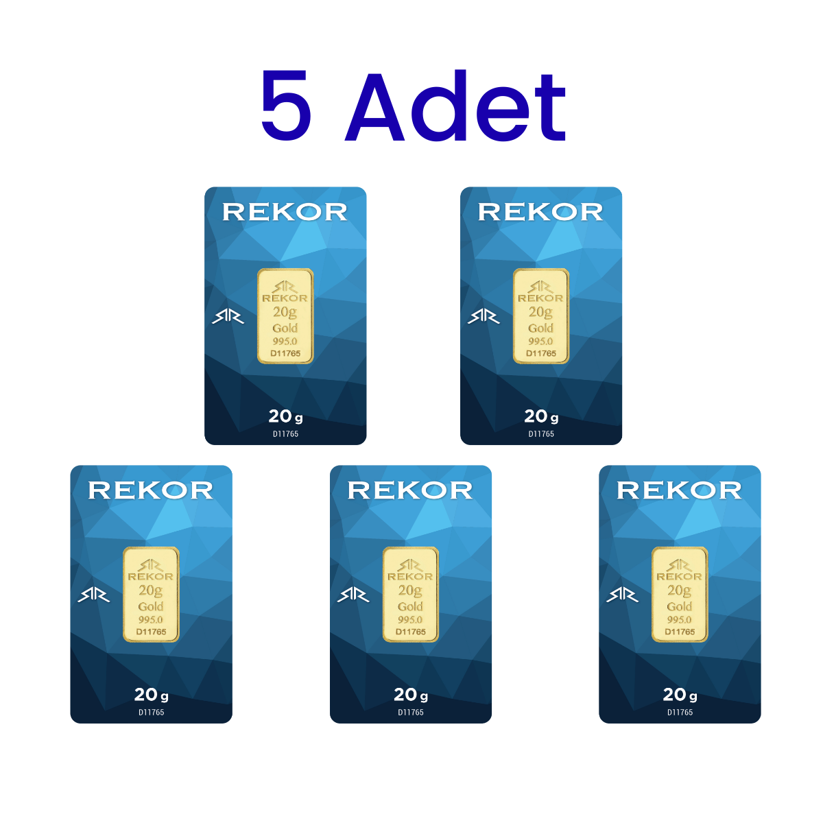 5 Adet 20 Gr 24 Ayar Gram Altın