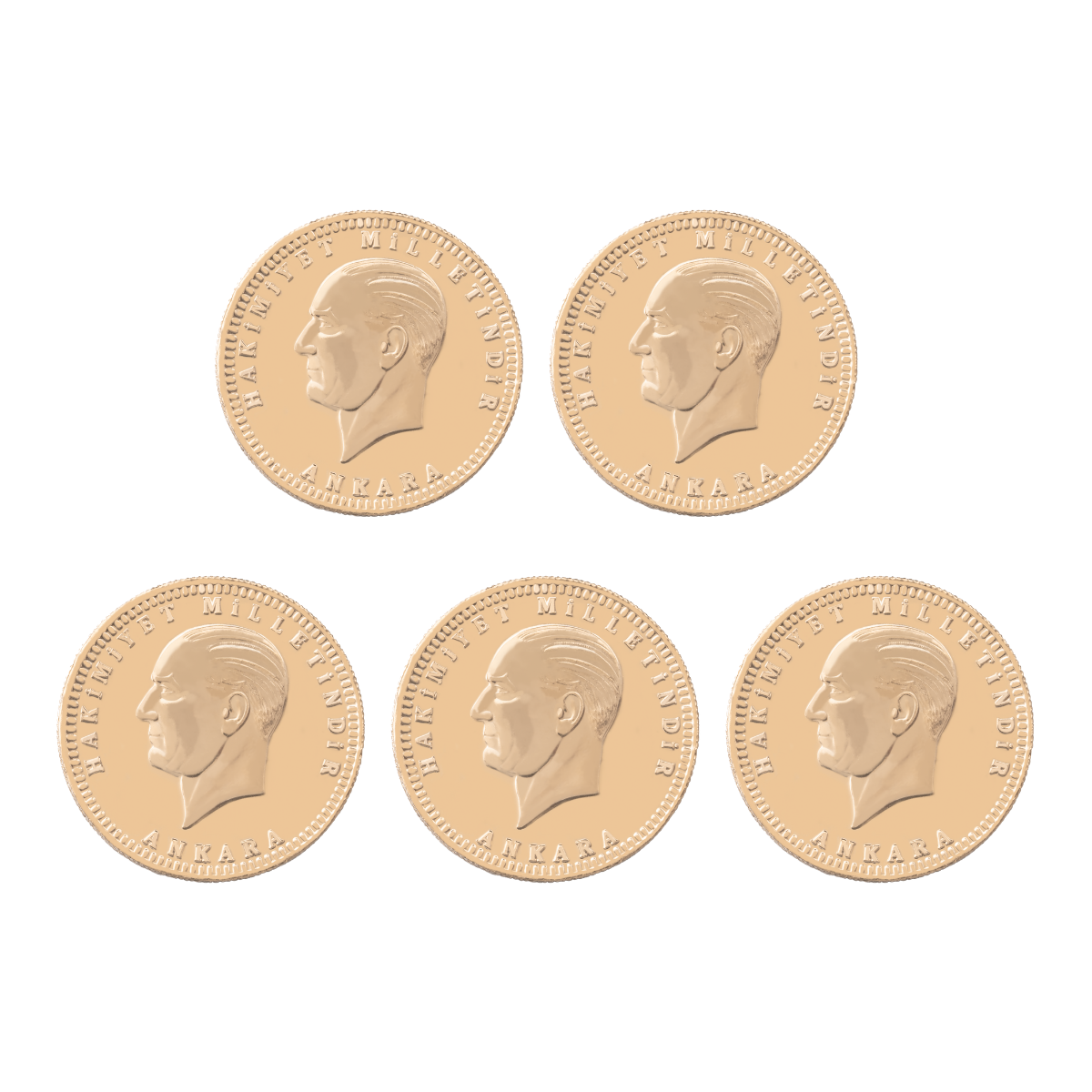 5 Adet Yeni İkibuçukluk Ata Altın