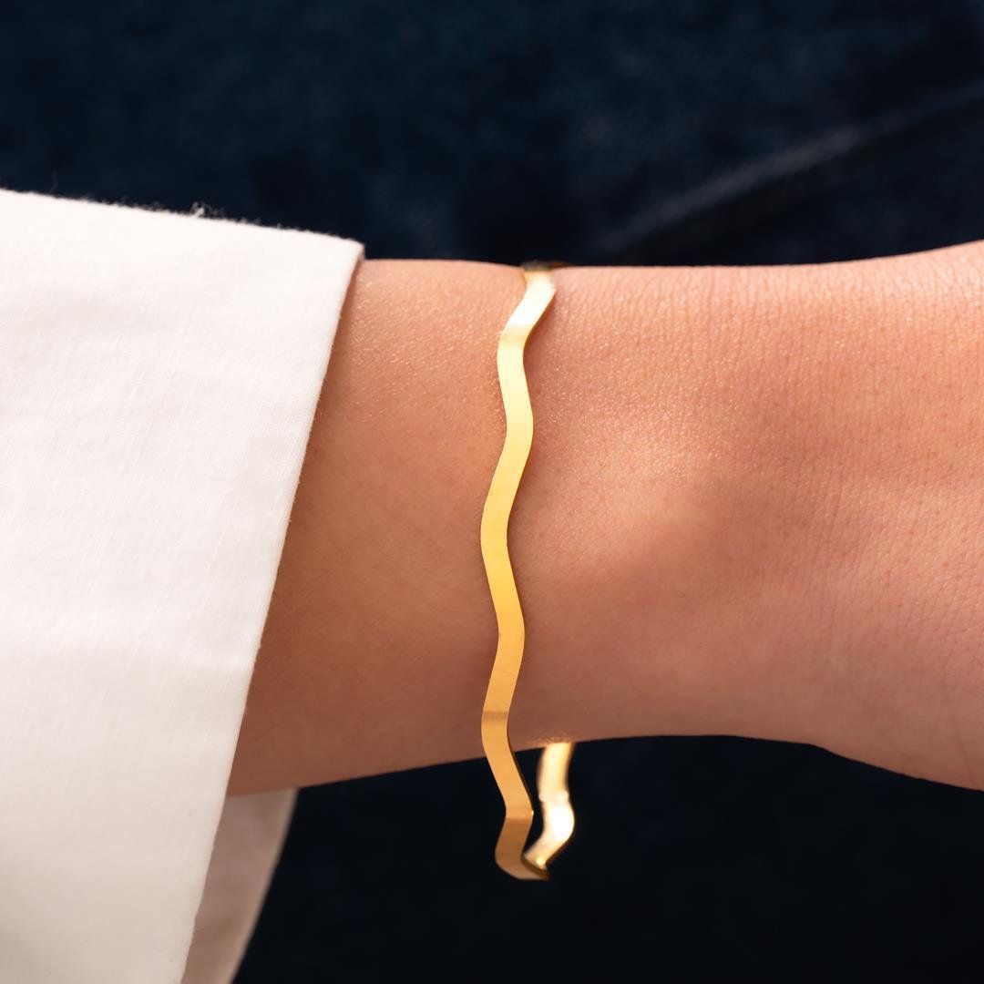 24 Gram Zigzag 22 Ayar Altın Kibrit Çöpü Bilezik