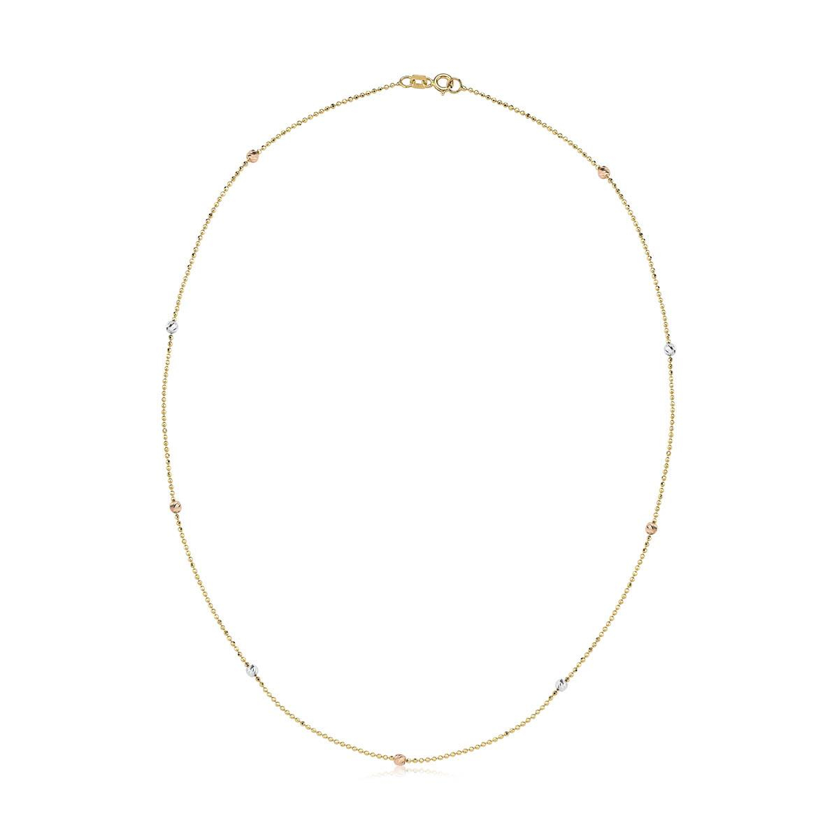 3 Renk Dorikalı Tırnak Makası Kolye 14 Ayar Altın