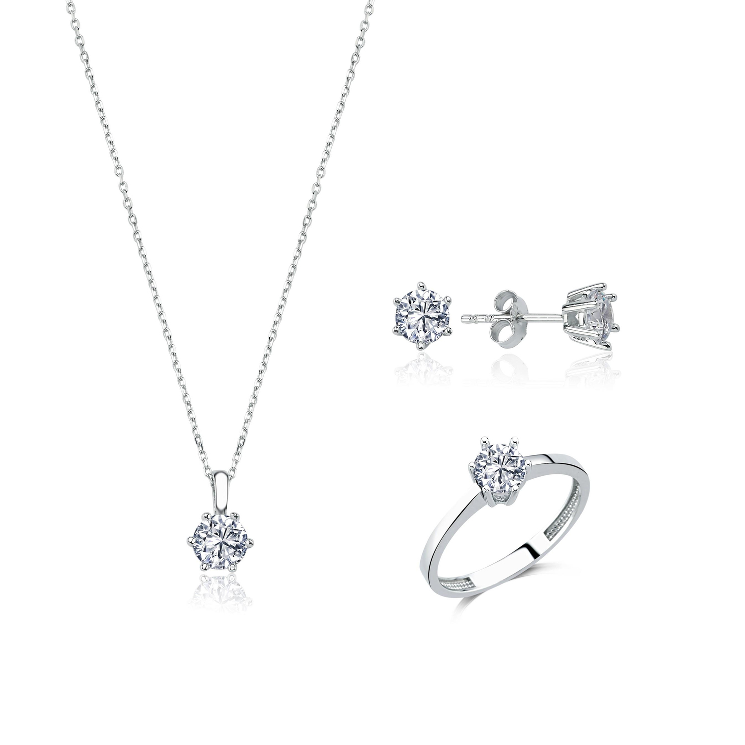 3lü 14 Ayar Altın Tektaş Mini Set