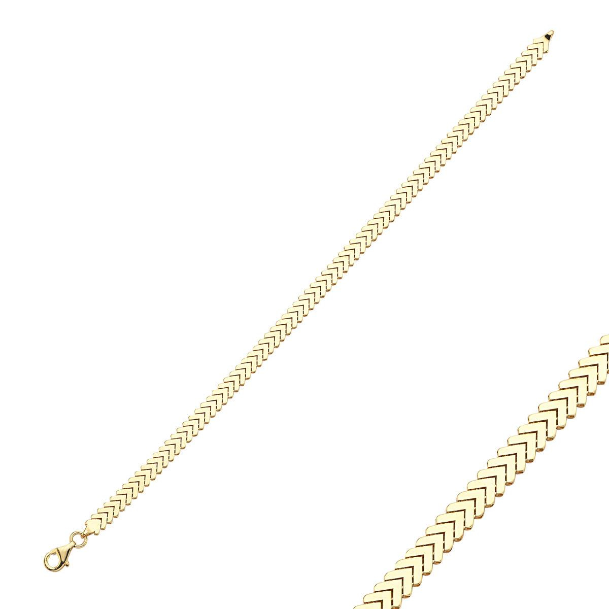 V Model 14 Ayar Altın Bileklik