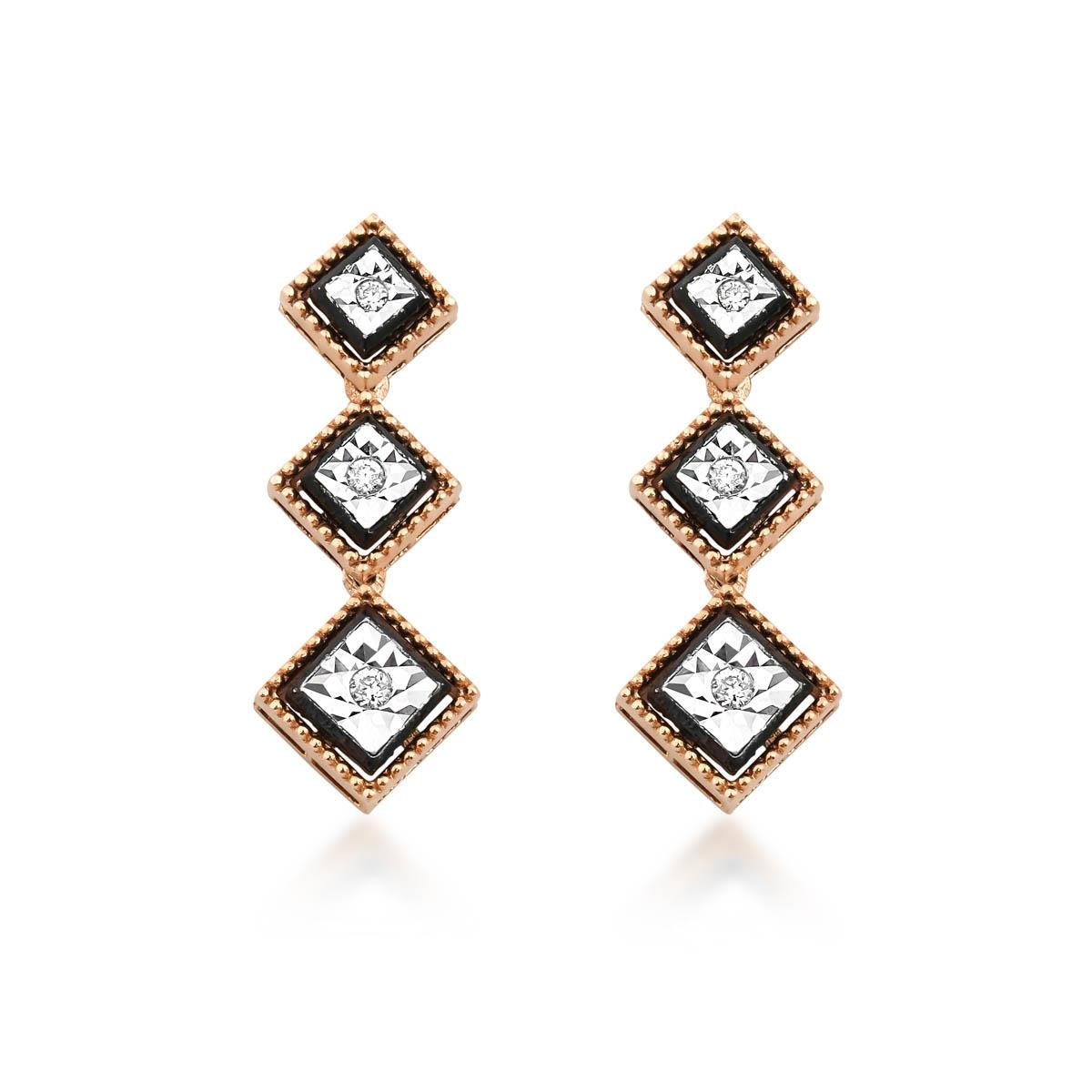 Elmas Taşlı  Küpe