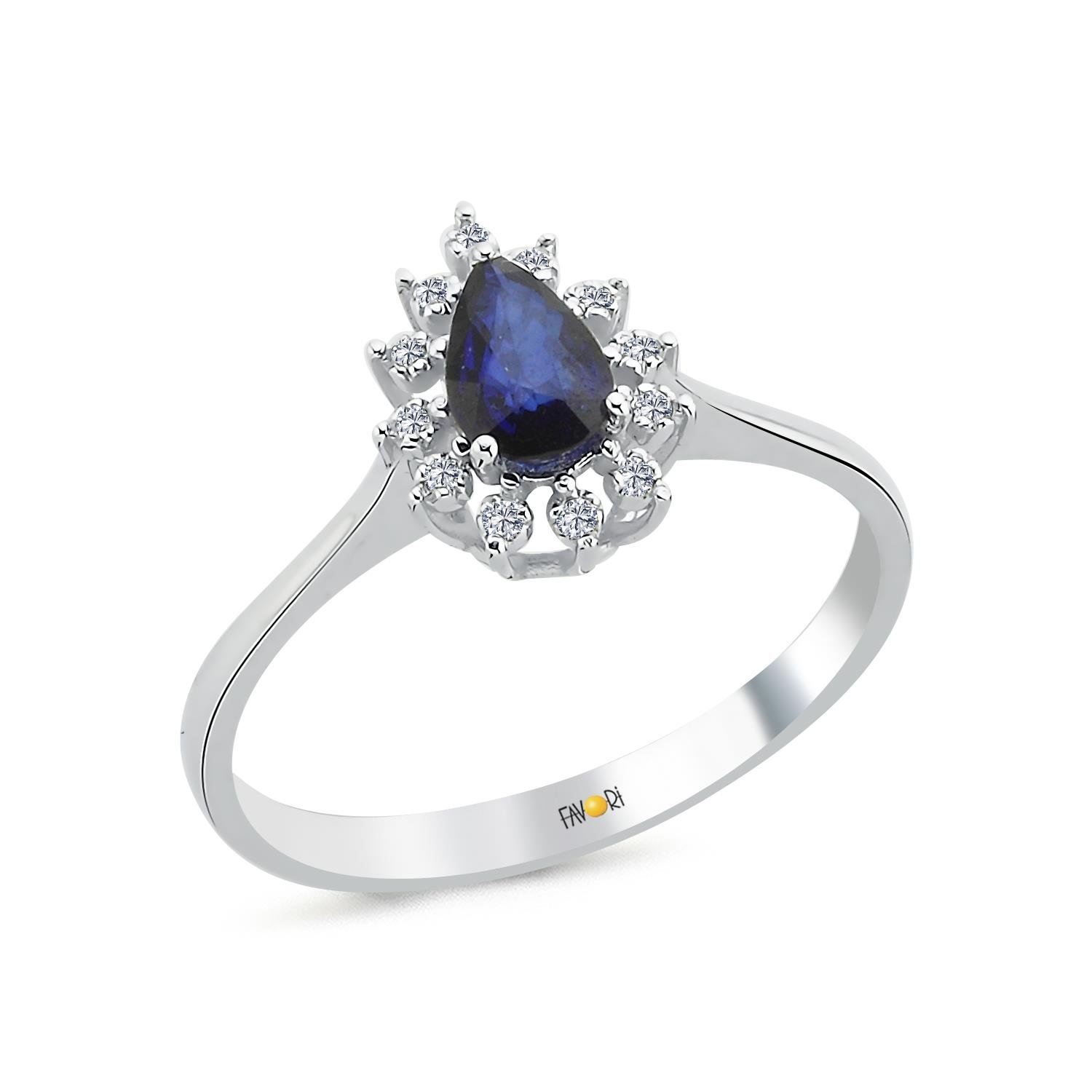 Pırlanta Safir Yüzük