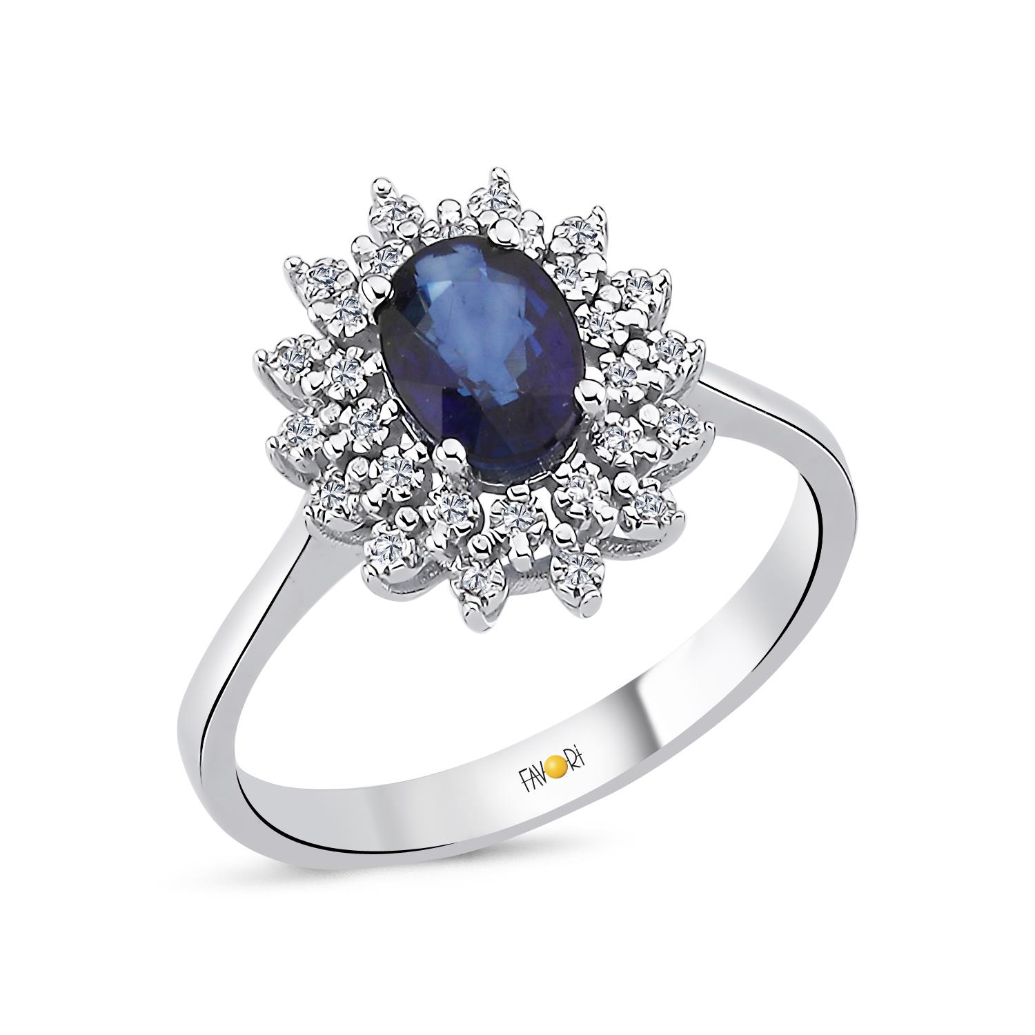 Pırlanta Safir Yüzük