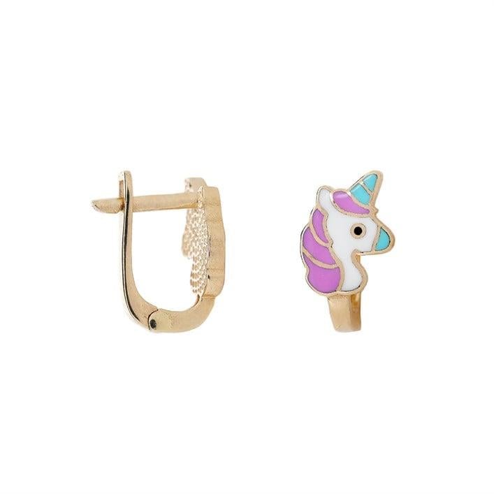 Unicorn Çocuk Altın Küpe