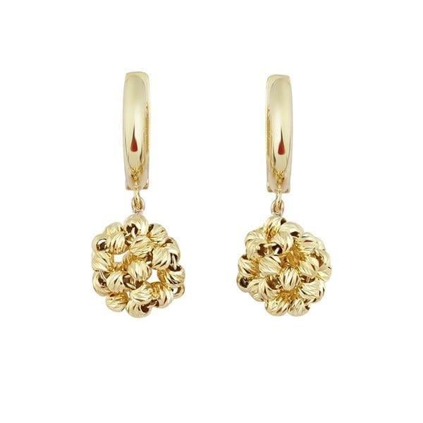 Altın Örme Top Küpe