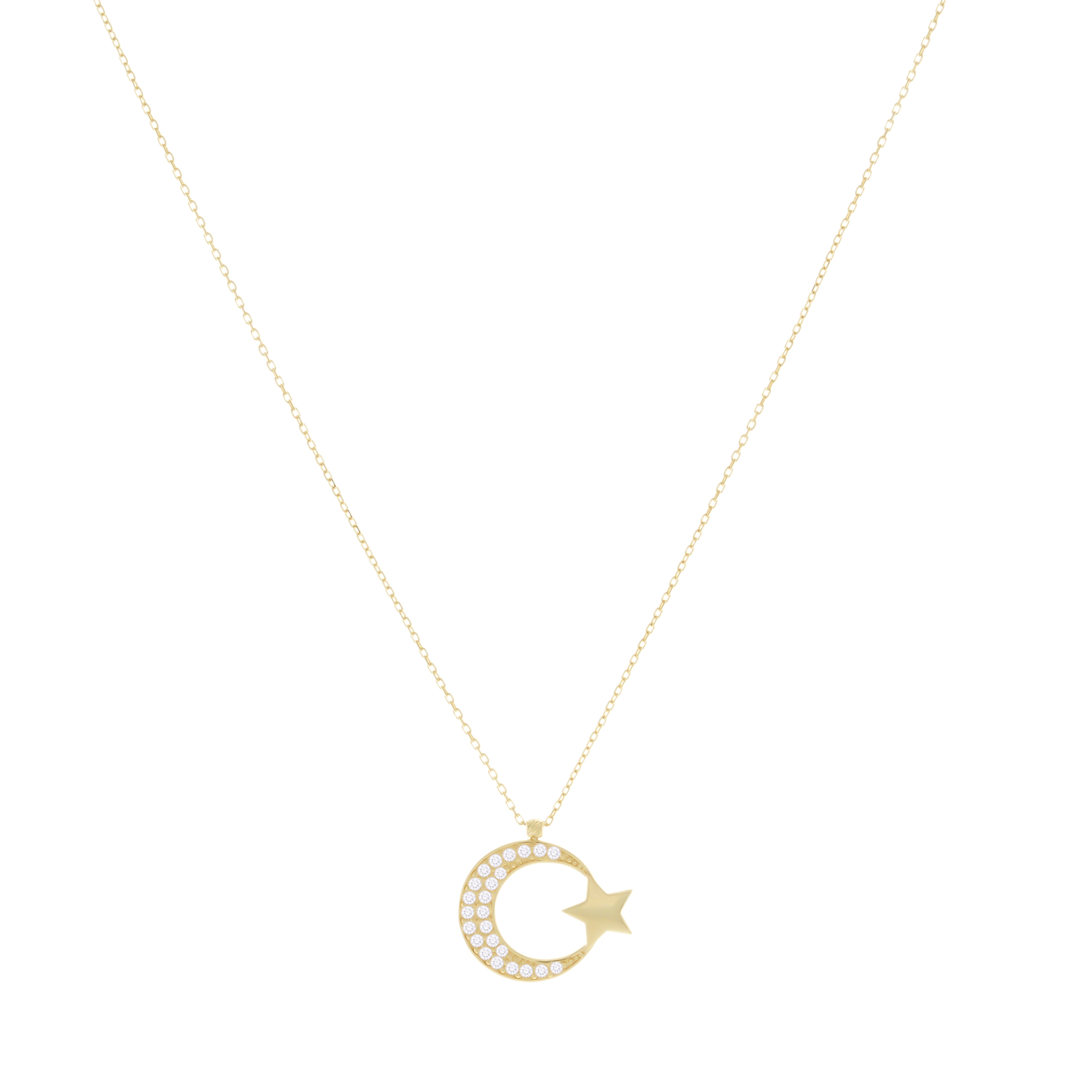 Ay Yıldız Kolye 14 Ayar Altın