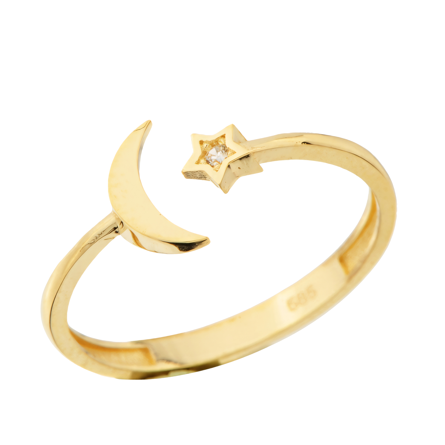 Ay Yıldız 14 Ayar Altın Yüzük