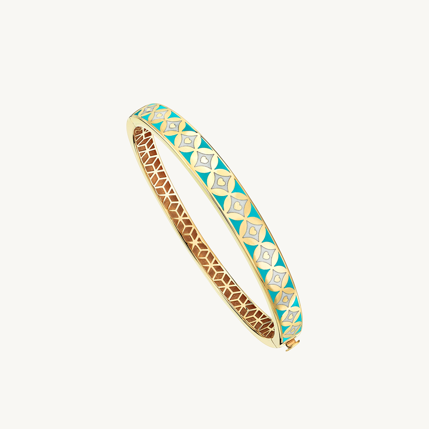 Cetaş Kozmoz Altın Kelepçe Sarı Altın Turkuaz Mineli 14 Ayar