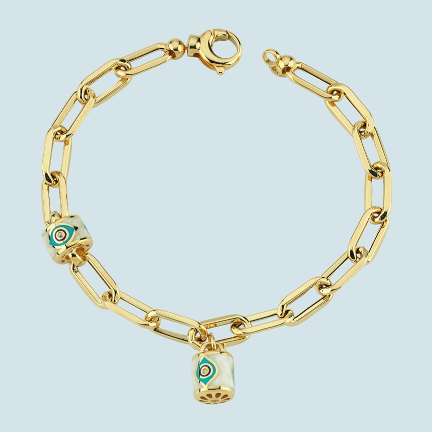 Cetaş Fortuna Bileklik Mineli 14 Ayar Altın