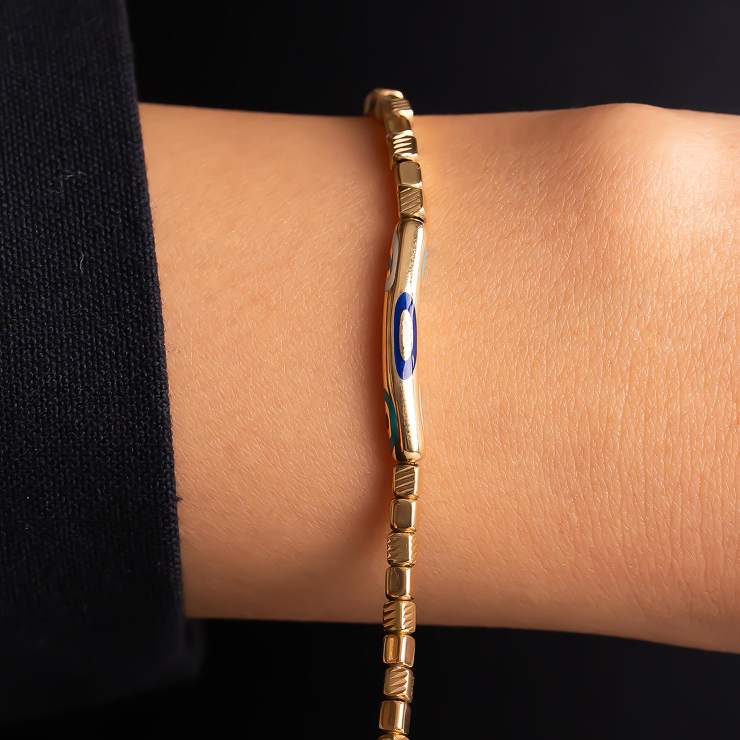 Cetaş Mineli Dorikalı 14 Ayar Altın Bileklik