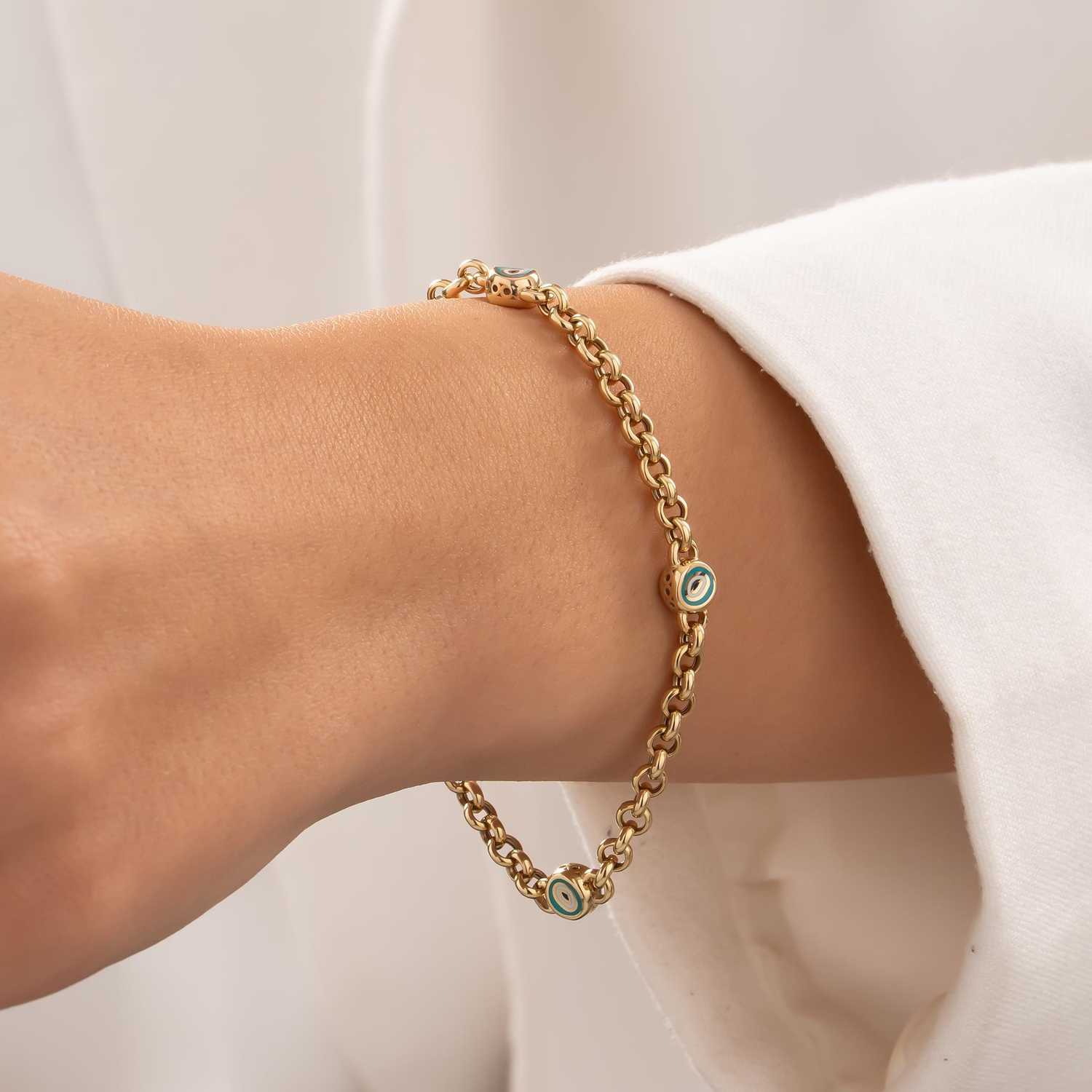 Cetaş Nazar Boncuklu 14 Ayar Altın Bileklik