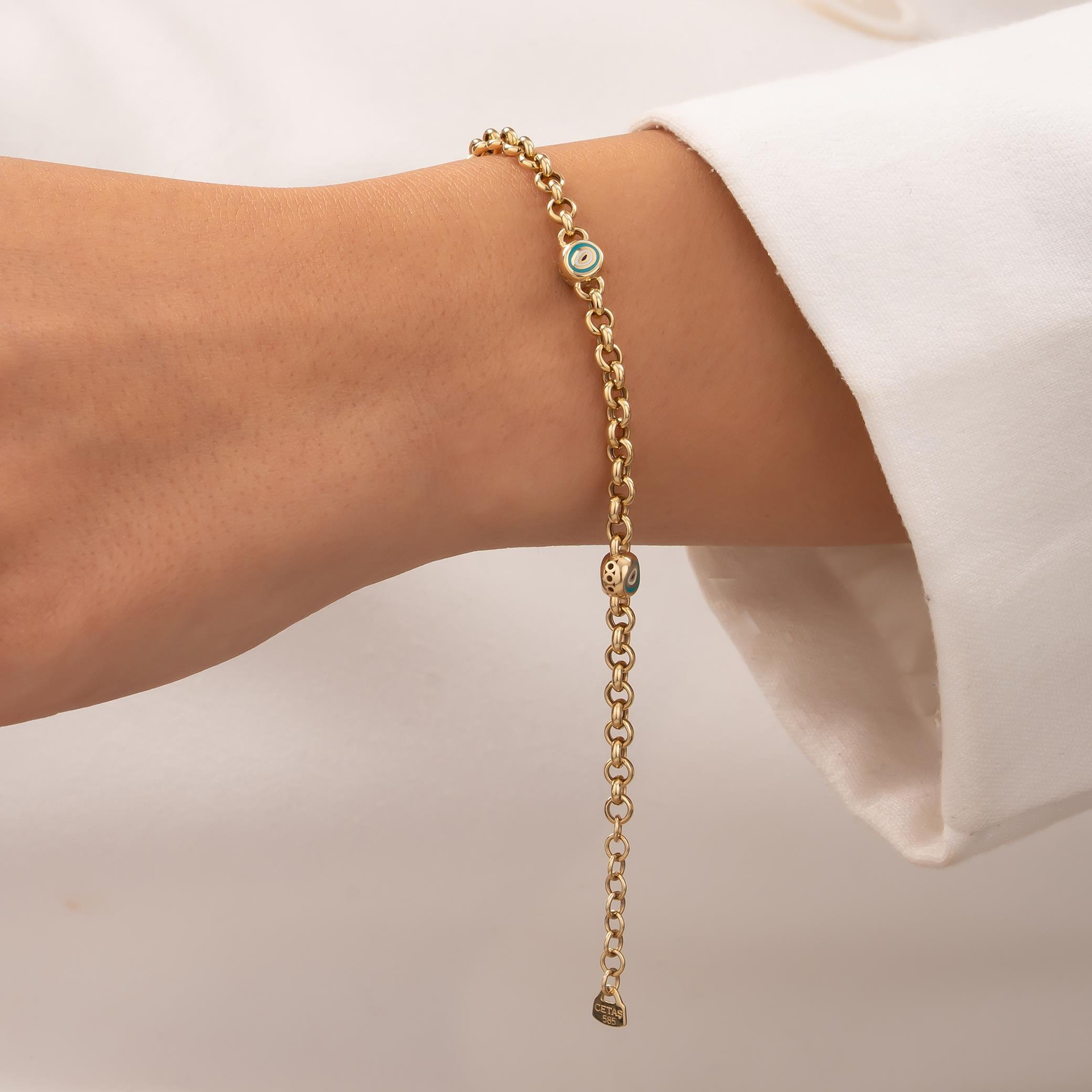 Cetaş Nazar Boncuklu 14 Ayar Altın Bileklik