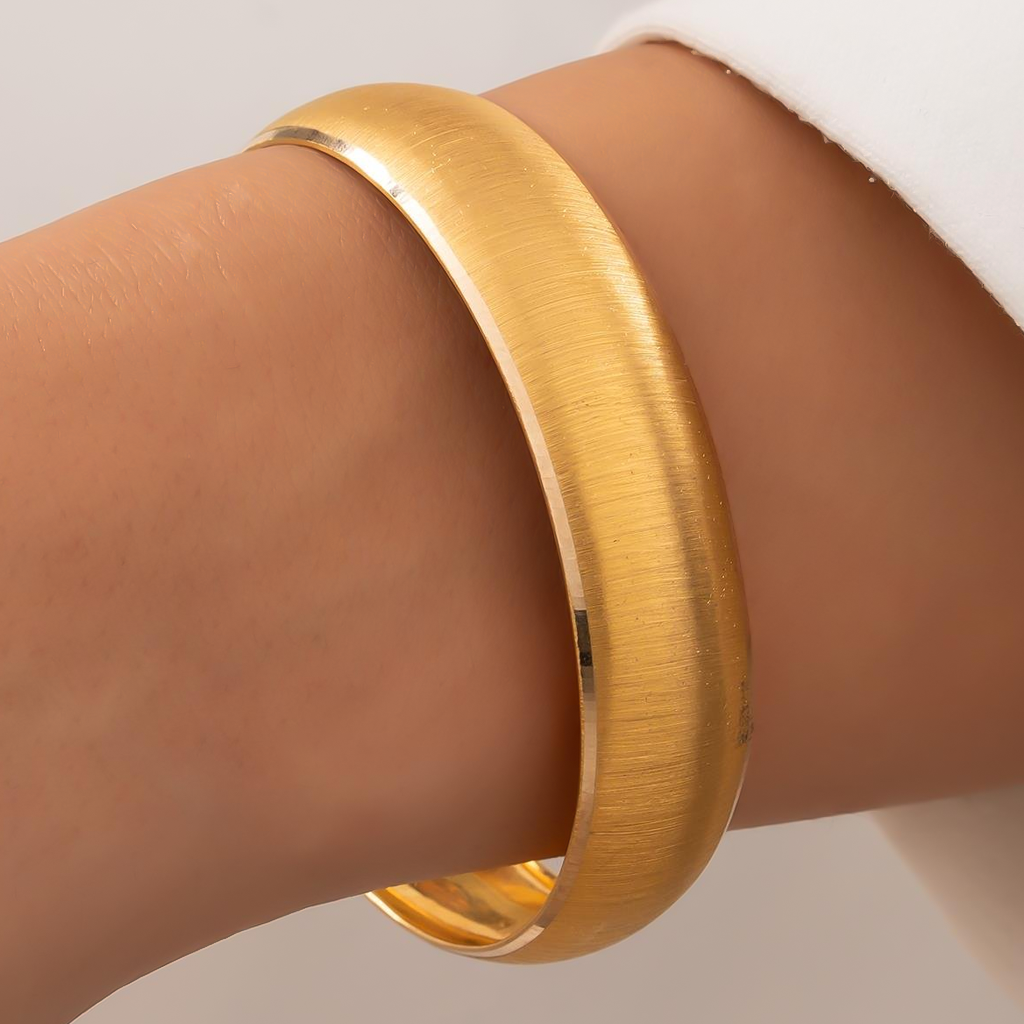 Çizgili 14 Ayar Altın Bilezik