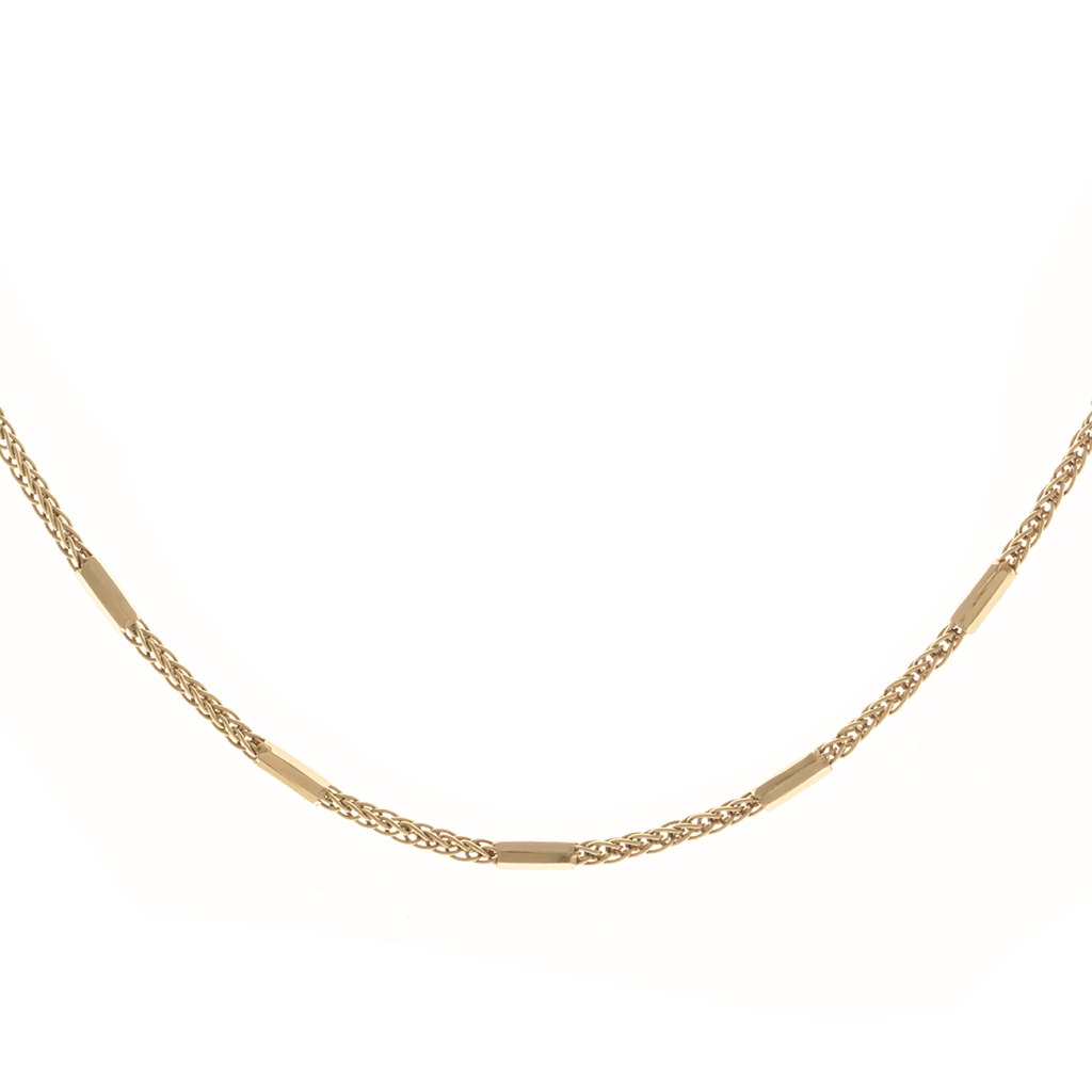 Çubuk Detaylı Altın Zincir 2 mm