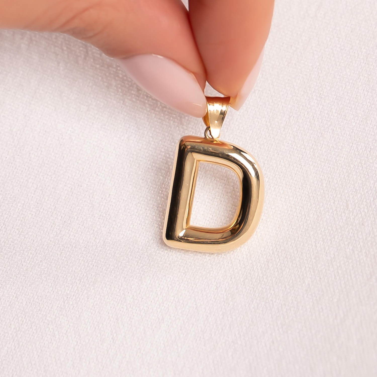 D Harfi Balon Model 14 Ayar Altın Kolye Ucu