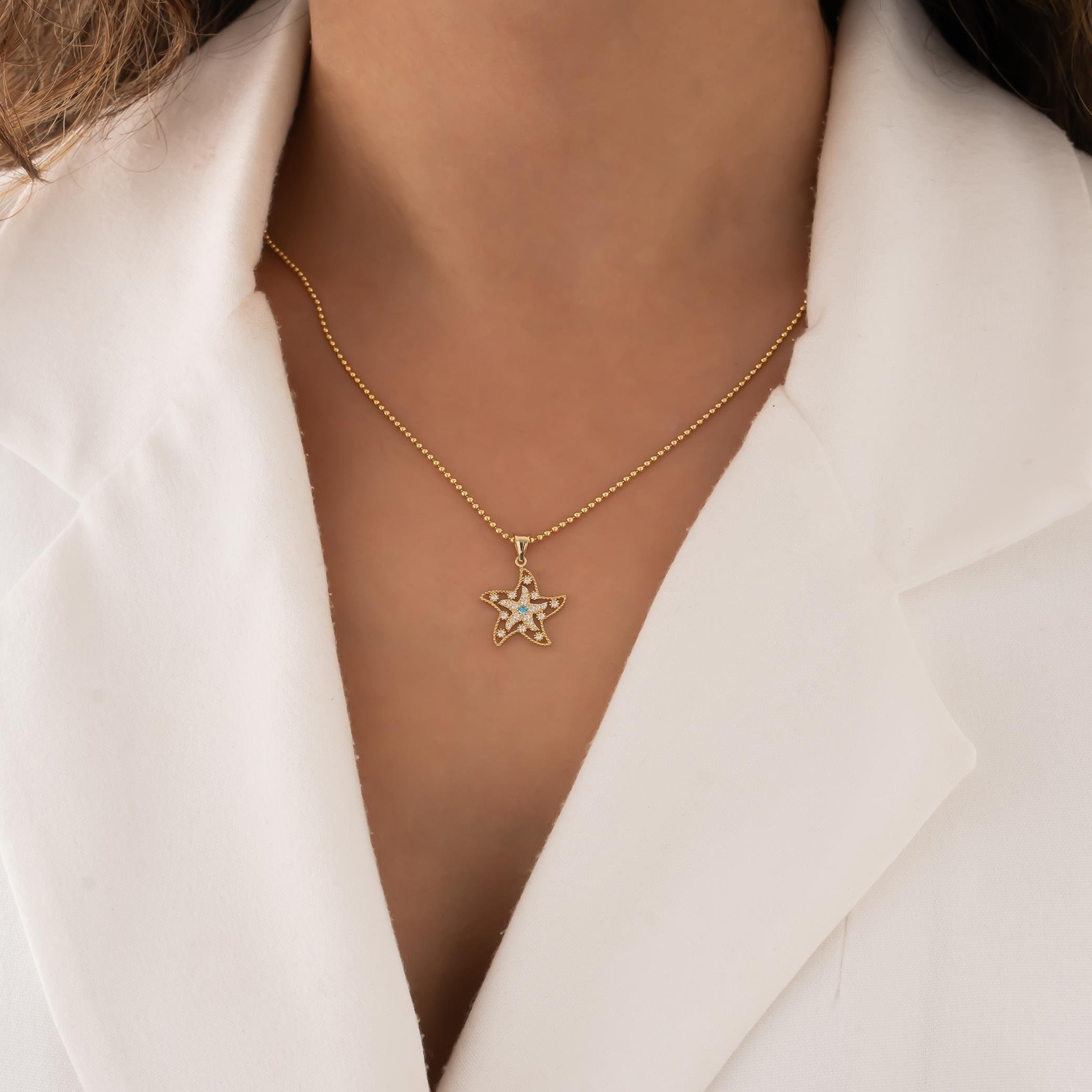 Deniz Yıldızı 14 Ayar Kolye Ucu