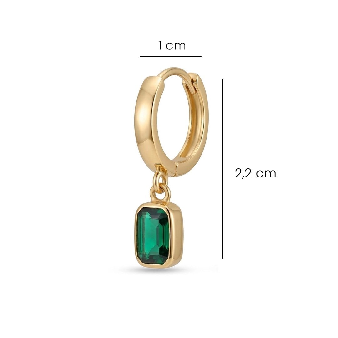 Yeşil Sallantılı 14 Ayar Altın 2,2 Cm