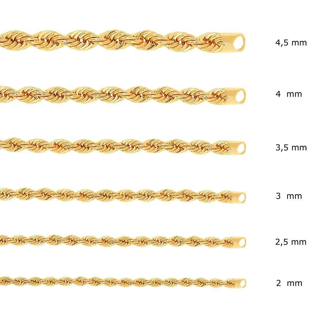 Halat Bileklik 3 mm 14 Ayar Altın