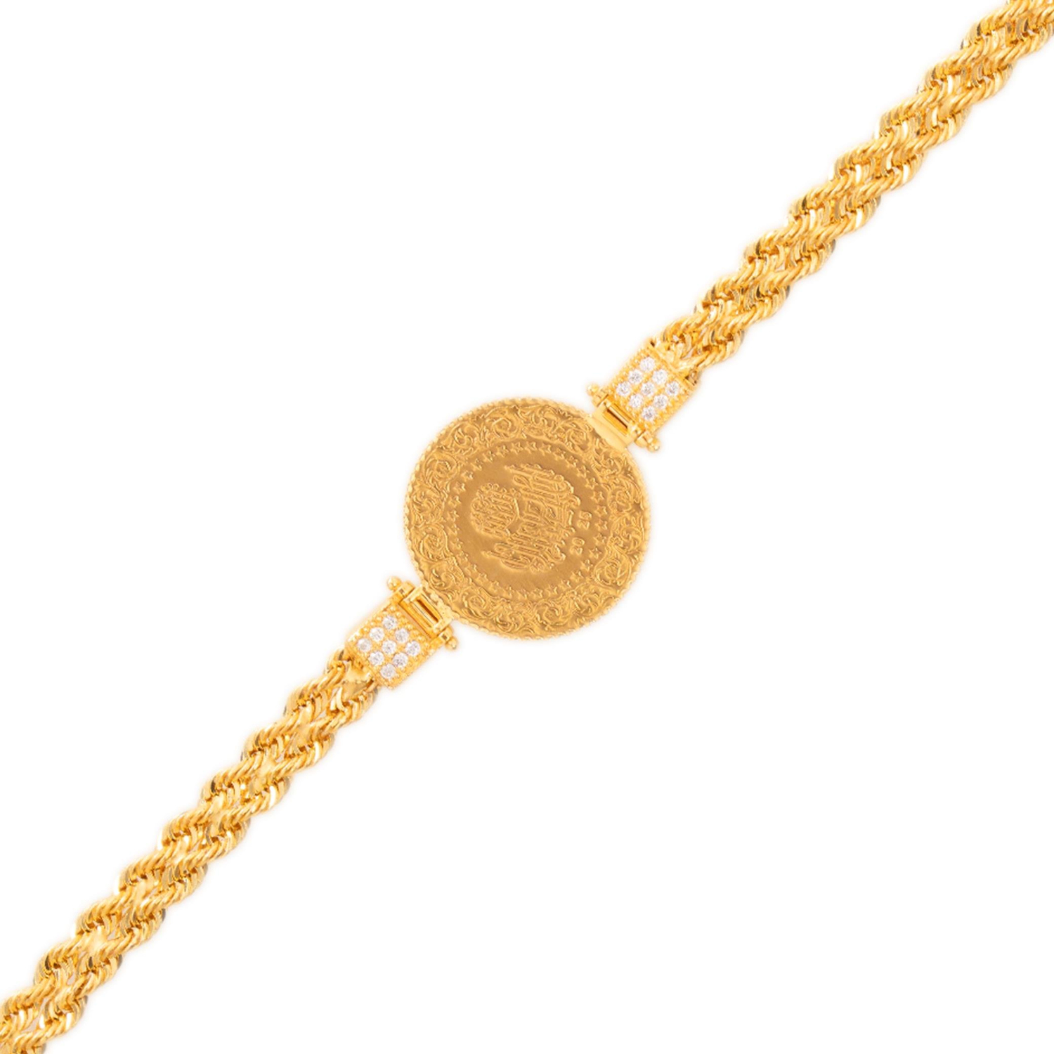 Halat Çeyrekli Bileklik 14 Ayar Altın