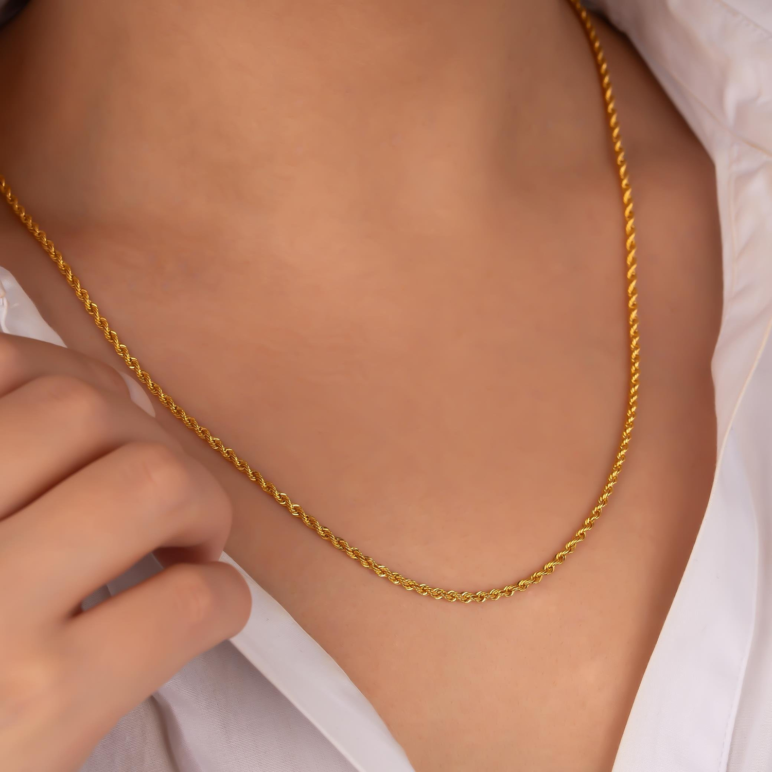 Halat Zincir 2Mm 14 Ayar Altın