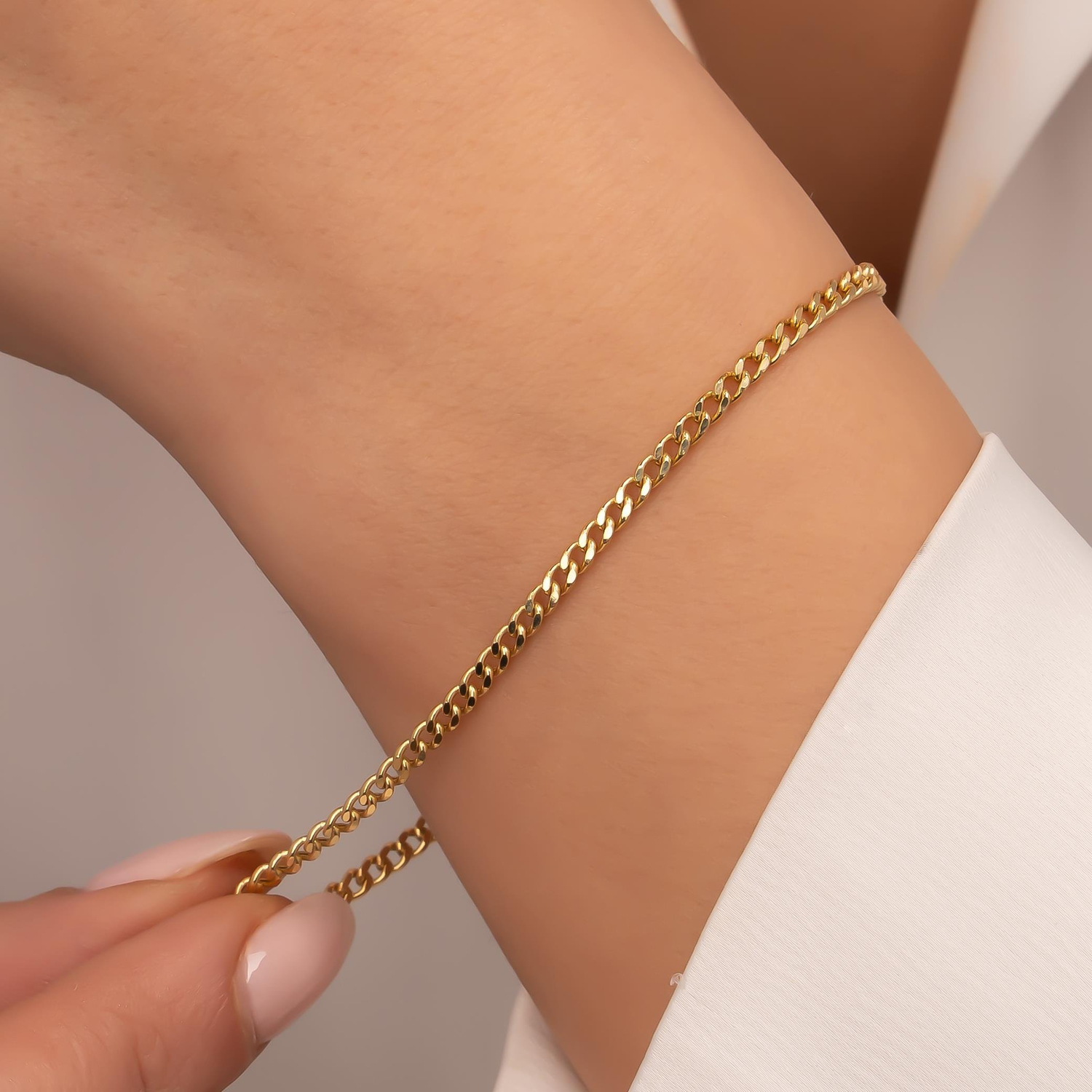 İnce Gurmet 14 Ayar Altın Bileklik