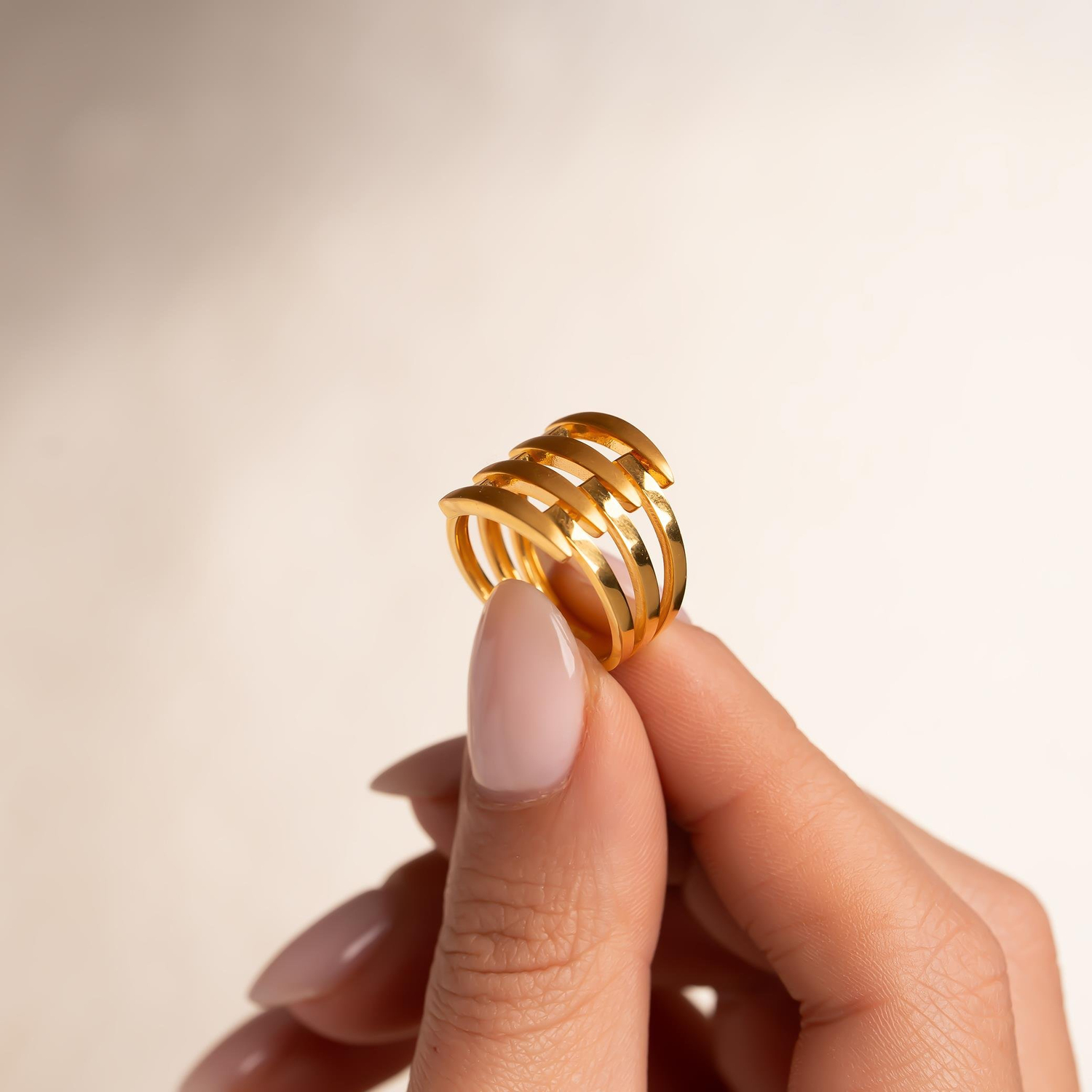 Kaburga Model  Yüzük 14 Ayar Altın